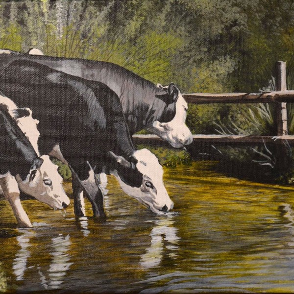 Cows in the Pong Painting