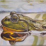 pond frog painting